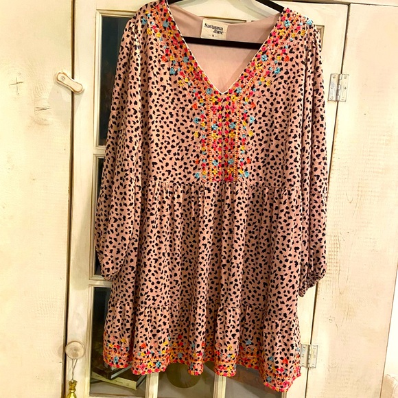 Savanna Jane Blush V-Neck Mini Dressor tunic! Size 1X - Picture 1 of 8